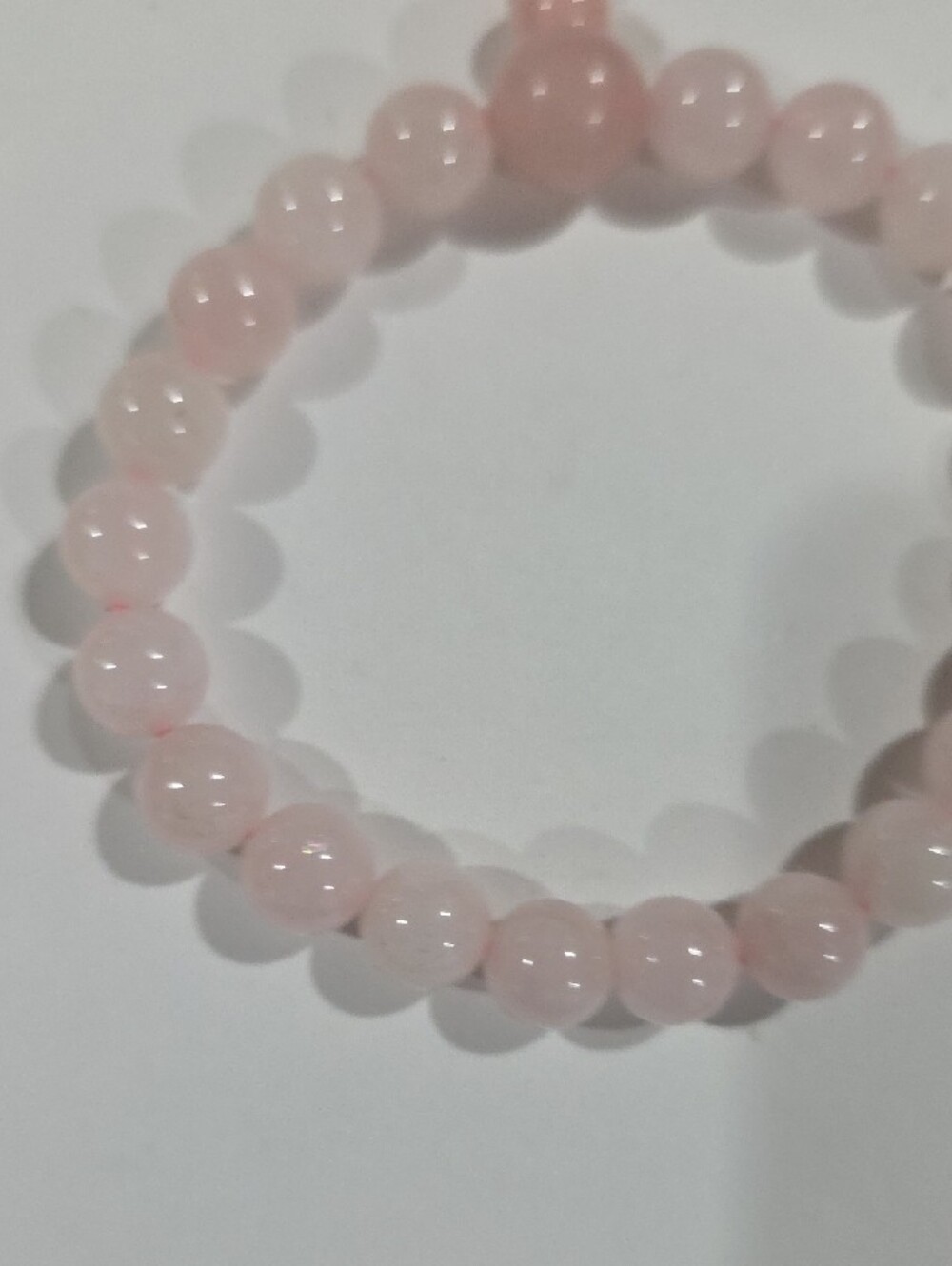 Delicate Rose Quartz Beaded Stretch Bracelet -  Simple and Elegant Women Jewelry - Picture 5 of 9